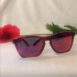 Oakley Red Mirrored Polarized Sunglasses